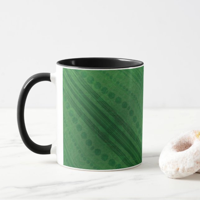 Annahme | Green Eclectic Boho Muster Tasse (Mit Donut)