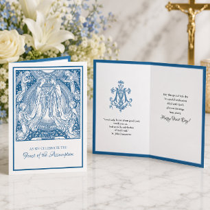 Annahme Jungfrau Mary Blue Elegant Religiös Karte