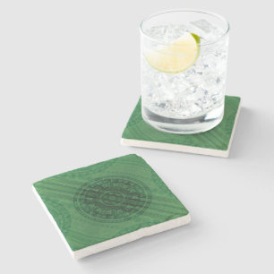 Annahme   Medaillen für grüne Meditation Steinuntersetzer