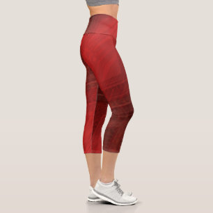 Annahme Red Eclectic Boho Pattern Capri Leggings
