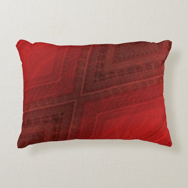 Annahme | Red Eclectic Boho Pattern Dekokissen (Vorderseite)