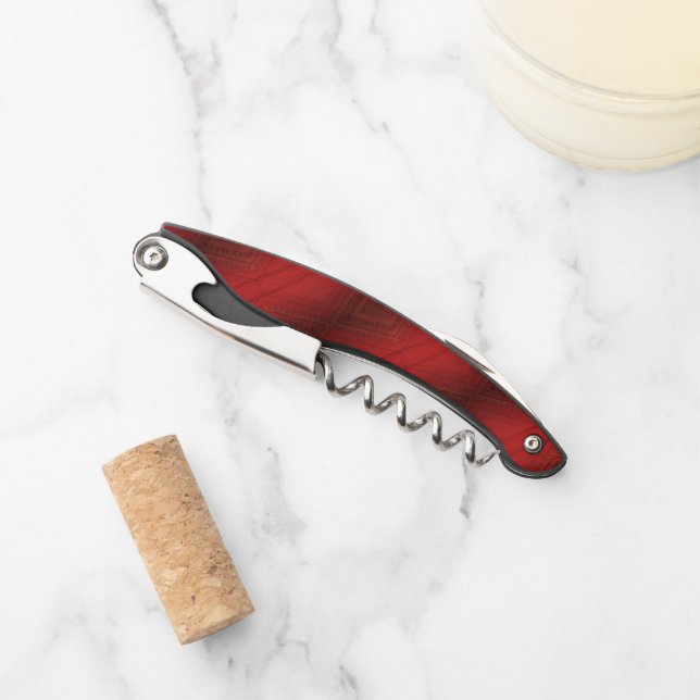 Annahme | Red Eclectic Boho Pattern Kellnermesser (Vorderseite)