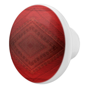 Annahme Red Eclectic Boho Pattern Keramikknauf