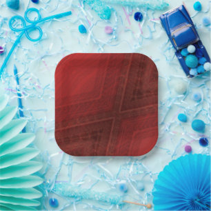 Annahme Red Eclectic Boho Pattern Pappteller