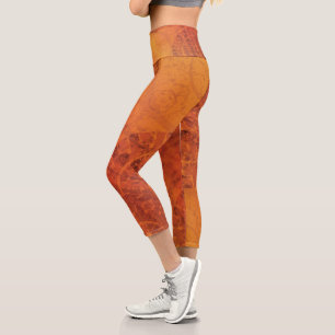 Annahme   Red Orange Yellow Boho Medallions Capri Leggings