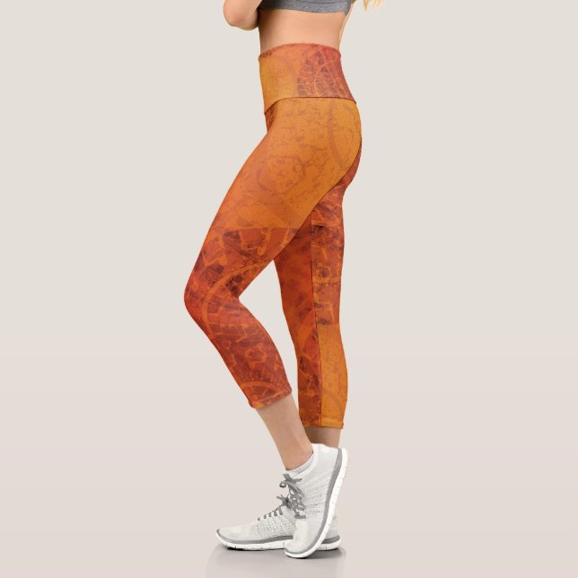 Annahme | Red Orange Yellow Boho Medallions Capri Leggings (Links)