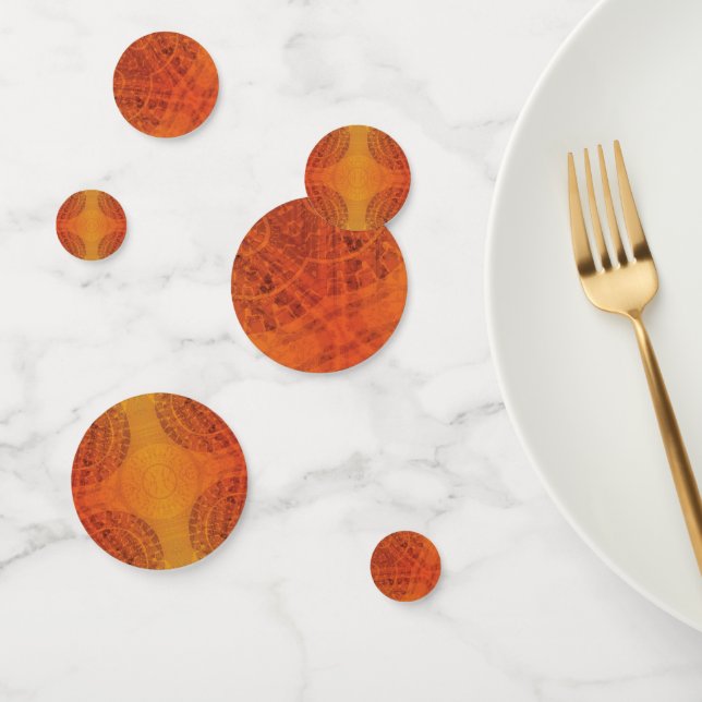 Annahme | Red Orange Yellow Boho Medallions Konfetti (Gruppe)