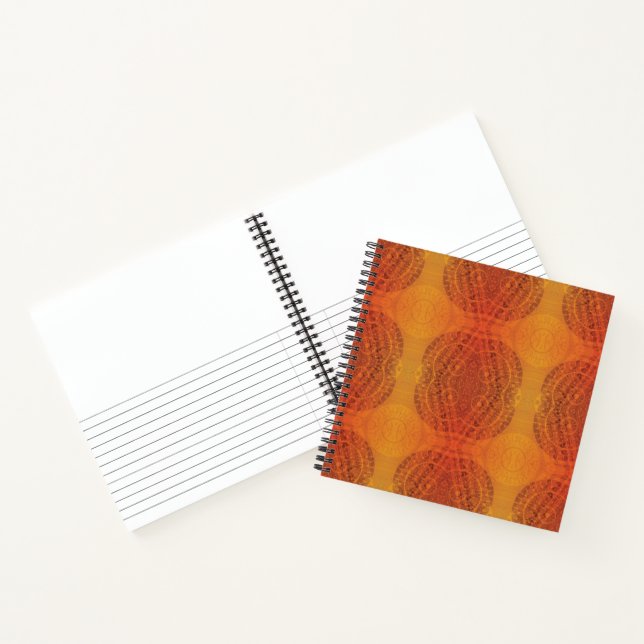 Annahme | Red Orange Yellow Boho Medallions Notizbuch (Innenseite)