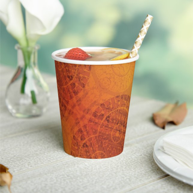 Annahme | Red Orange Yellow Boho Medallions Pappbecher (In Situ)