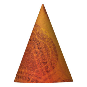 Annahme Red Orange Yellow Boho Medallions Partyhütchen