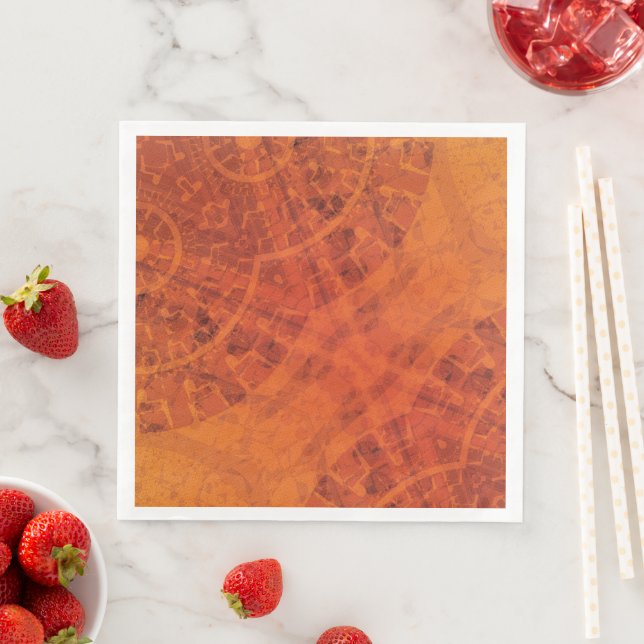 Annahme | Red Orange Yellow Boho Medallions Serviette (Beispiel)