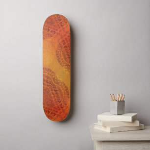 Annahme Red Orange Yellow Boho Medallions Skateboard