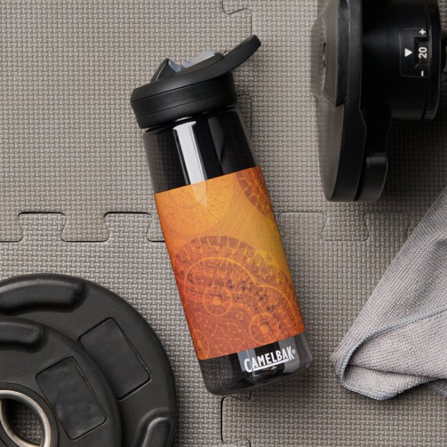 Annahme | Red Orange Yellow Boho Medallions Trinkflasche (Fitnessstudio)