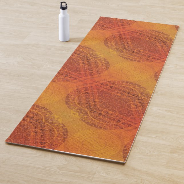 Annahme | Red Orange Yellow Boho Medallions Yogamatte (Beispiel)