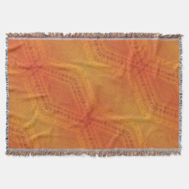 Annahme | Red Orange Yellow Shibori Muster Decke (Vorderseite)