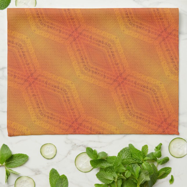 Annahme | Red Orange Yellow Shibori Muster Geschirrtuch (Gefaltet)