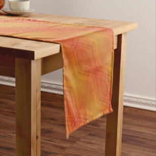 Annahme   Red Orange Yellow Shibori Muster Kurzer Tischläufer