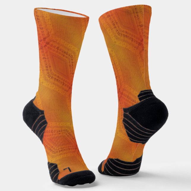 Annahme | Red Orange Yellow Shibori Muster Socken (Gewinkelt)