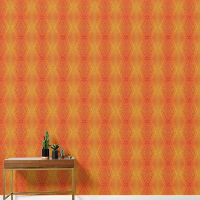 Annahme | Red Orange Yellow Shibori Muster Tapete (Korridor)