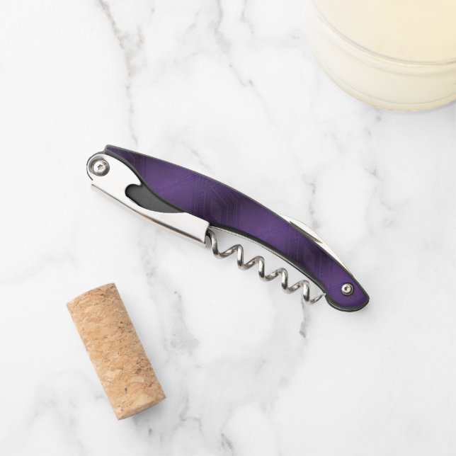 Annahme | Violet Eclectic Boho Pattern Kellnermesser (Vorderseite)