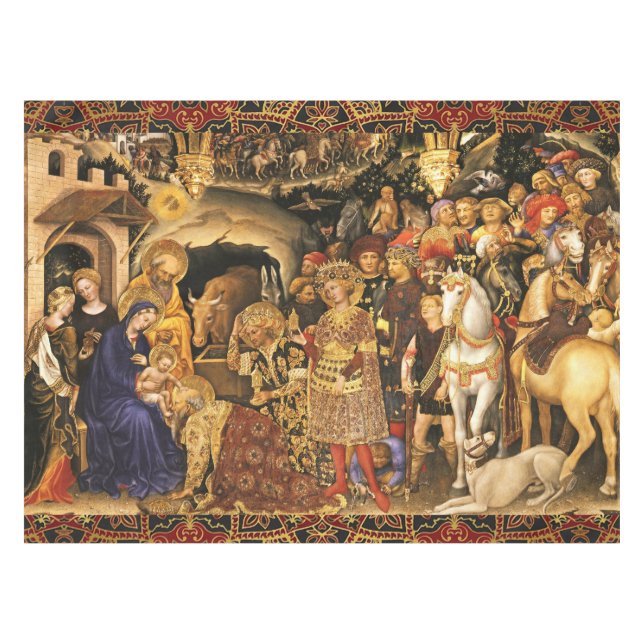 ANNAHME VON MAGI Gentile Da Fabriano, Krippe Tischdecke (Vorderseite (Horizontal))