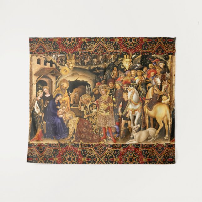 ANNAHME VON MAGI Gentile Da Fabriano, Weihnachten Wandteppich (Vorderseite (Horizontal))