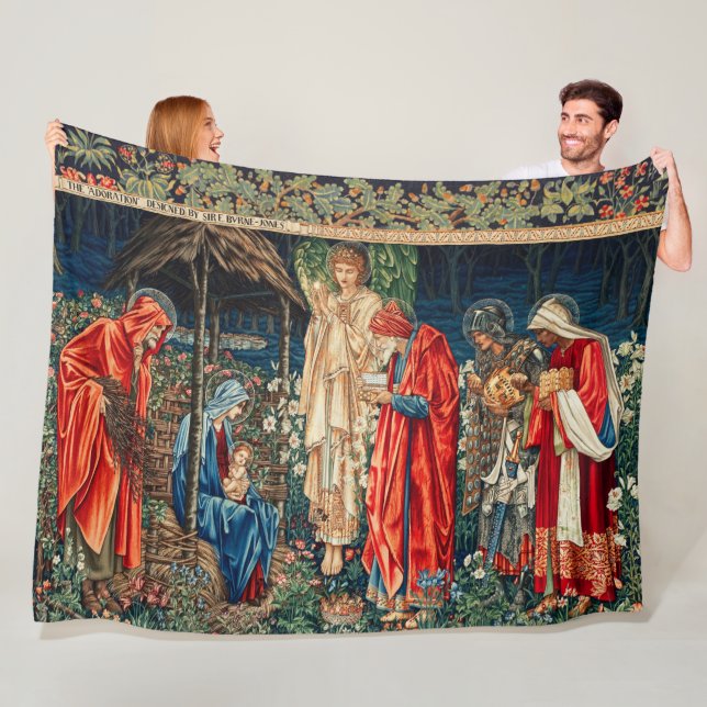 ANNAHME VON MAGI Morris, Burne-Jones Weihnachten Fleecedecke (Beispiel)