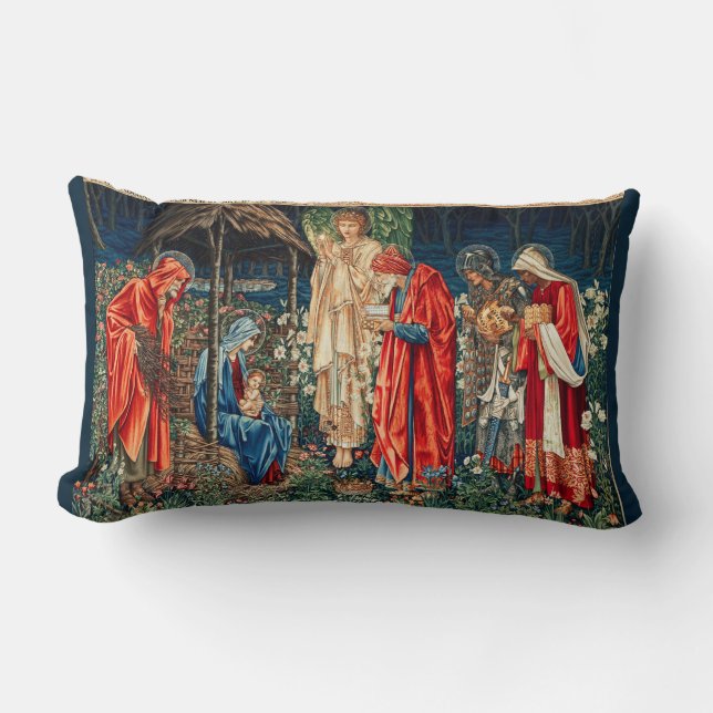 ANNAHME VON MAGI Morris, Burne-Jones Weihnachten Lendenkissen (Vorderseite)