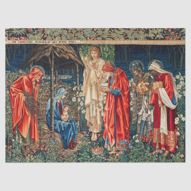 ANNAHME VON MAGI Morris, Burne-Jones Weihnachten Seidenpapier (Vorderseite)