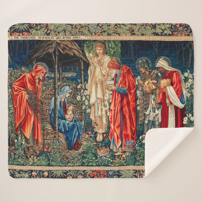ANNAHME VON MAGI Morris, Burne-Jones Weihnachten Sherpadecke (Vorderseite (Horizontal))