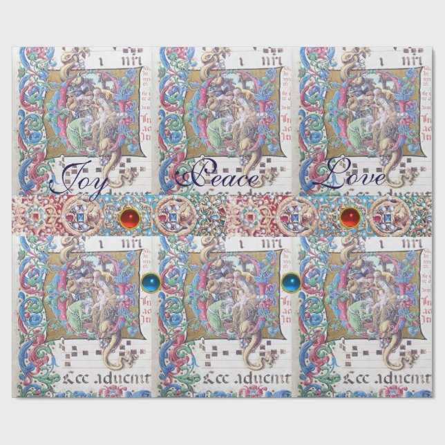 ANNAHME VON MAGI , NATIVITÄTSMONOGRAMM MIT DOLPHIN GESCHENKPAPIER (Flach)