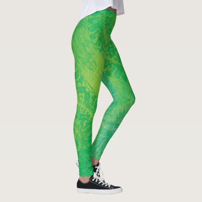 Annahme | Yellow Green Blue Boho Medallions Leggings (Rechts)