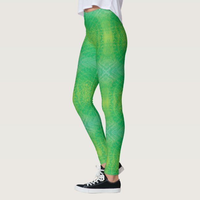 Annahme | Yellow Green Blue Boho Medallions Leggings (Links)