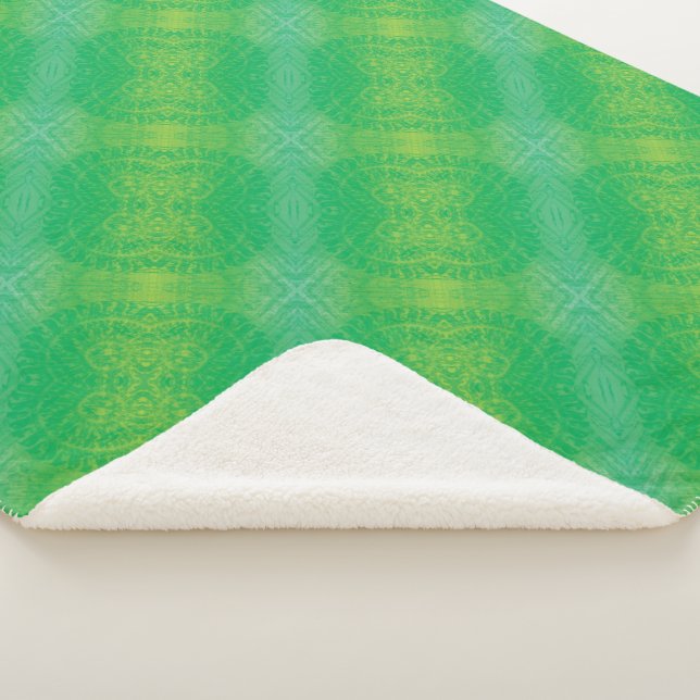 Annahme | Yellow Green Blue Boho Medallions Sherpadecke (3/4)