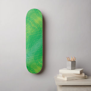 Annahme Yellow Green Blue Boho Medallions Skateboard