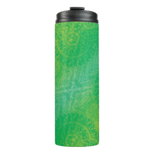 Annahme   Yellow Green Blue Boho Medallions Thermosbecher