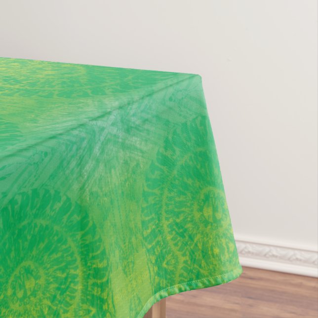 Annahme | Yellow Green Blue Boho Medallions Tischdecke (Beispiel)