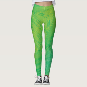 Annahme Yellow Green Blue Shibori Muster Leggings