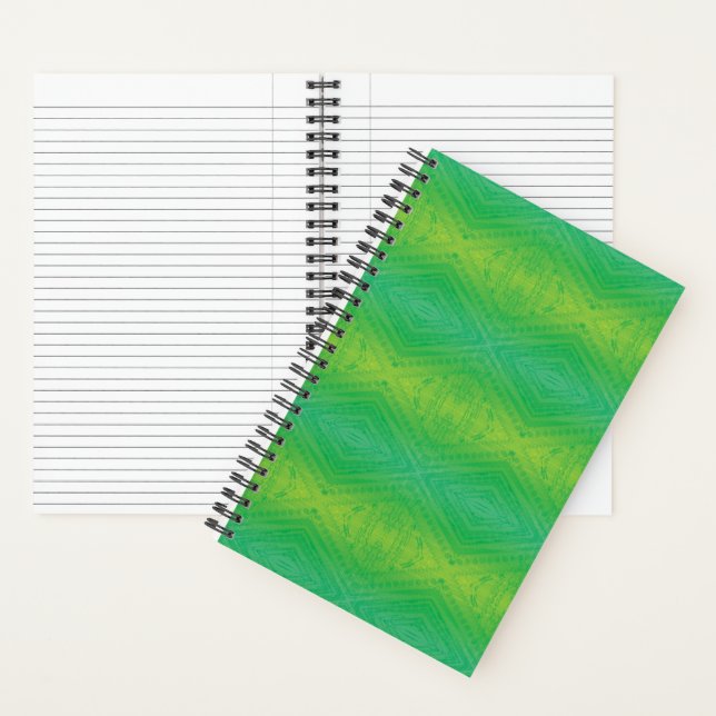 Annahme | Yellow Green Blue Shibori Muster Notizbuch (Innen)