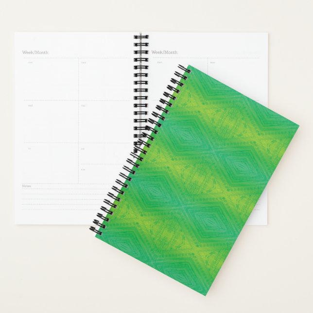 Annahme | Yellow Green Blue Shibori Muster Planer (Anzeige)