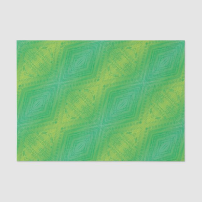Annahme | Yellow Green Blue Shibori Muster Seidenpapier (Vorderseite)