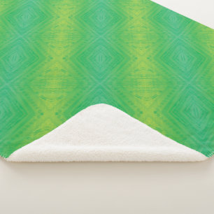 Annahme   Yellow Green Blue Shibori Muster Sherpadecke