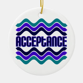 Annahmeangebot in blaugrüner Lila Grafik Keramikornament