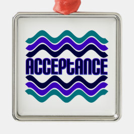 Annahmeangebot in blaugrüner Lila Grafik Ornament Aus Metall