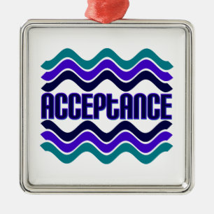 Annahmeangebot in blaugrüner Lila Grafik Ornament Aus Metall