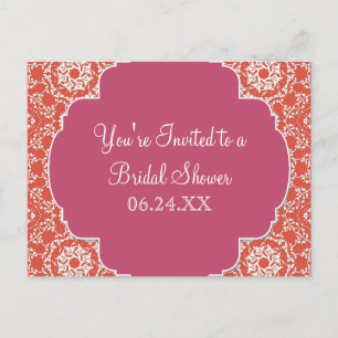 AnnaLiese Damask - Mandarine im Wassermelon Einlad Einladungspostkarte