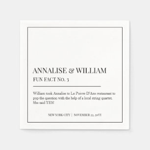 Annalisieren Einfache Schwarz-weiße Fun Fakt 3 Hoc Serviette