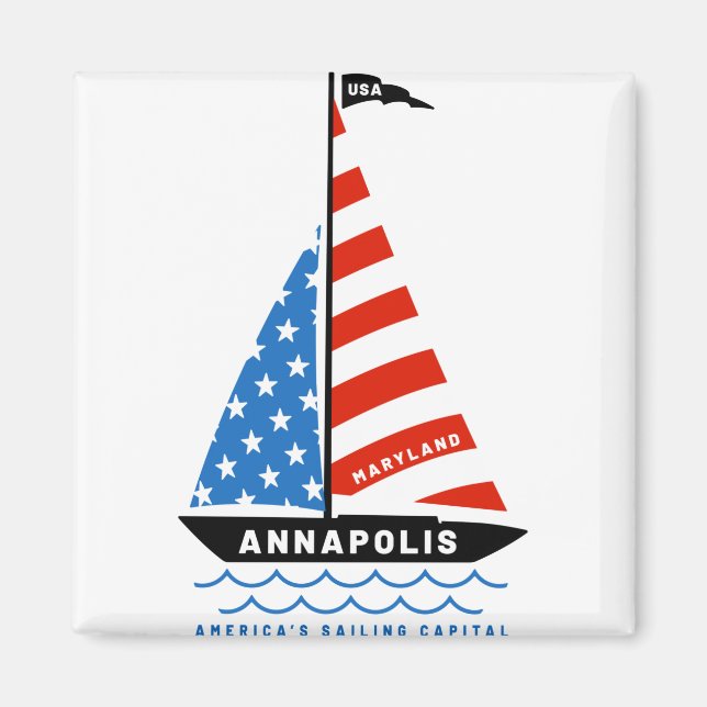 Annapolis Americas Sailing Hauptstadt Magnet (Vorne)
