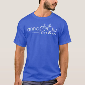 Annapolis Bike Party Blaues T-Shirt mit weißem Log