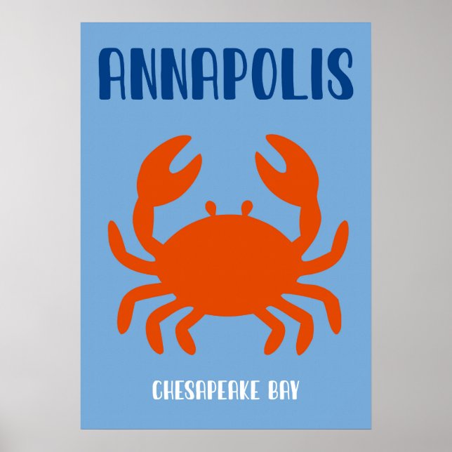 Annapolis Bold Chesapeake Bay Crab Art Print Poster (Vorne)